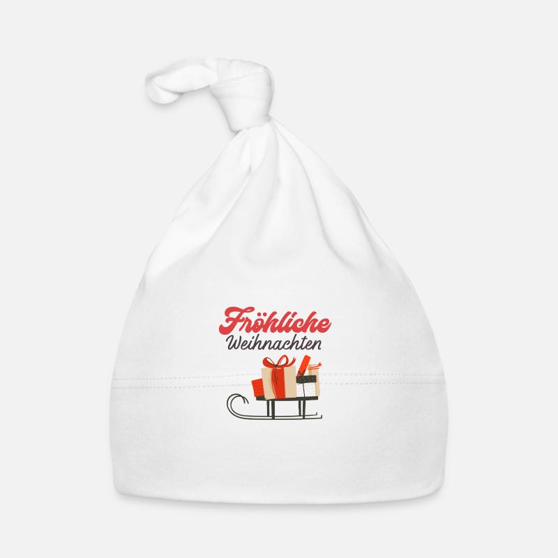 Fröhliche Weihnachten - Bonnet bio Bébé - blanc