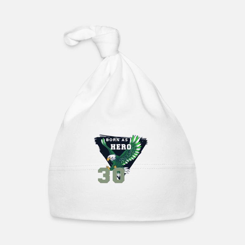 Eagle with text born as hero - 30th birthday Organic Baby Cap