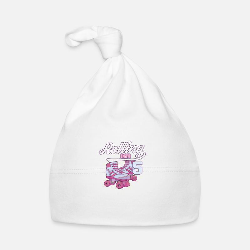 Rolling Into 5 Roller Skating Birthday Party Organic Baby Cap