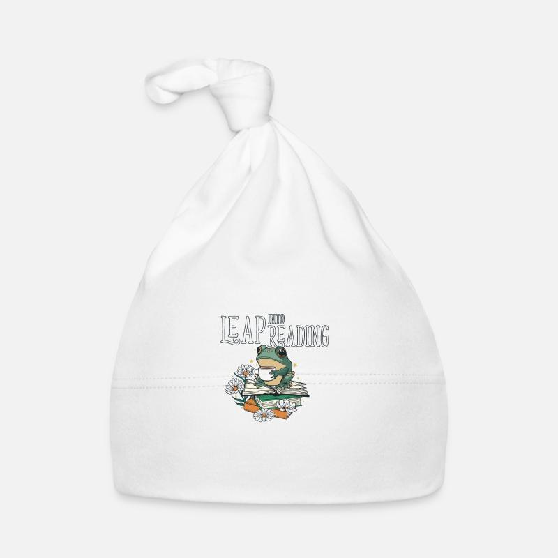 Leap Into Reading Cute Frog Bookworm Love To Read Baby Bio-Mütze