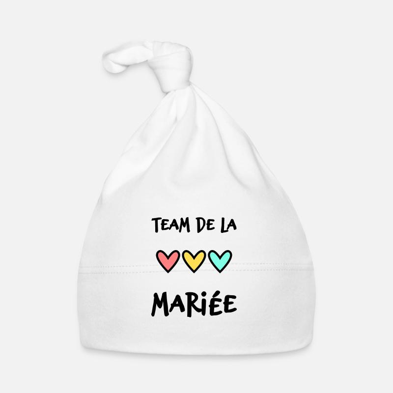 TEAM MARIEE. JUST MARRIED. VIVE LES MARIES. EVJF Bonnet bio Bébé