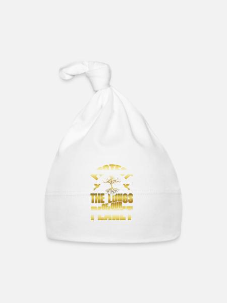nature conservation environmental protection - Organic Baby Cap - white - Front