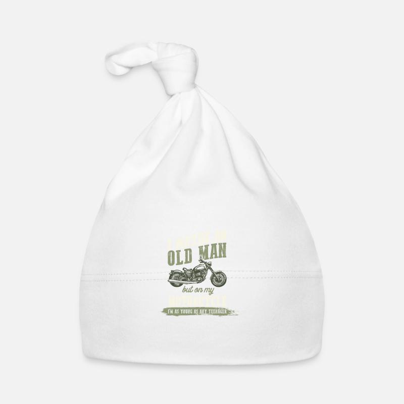 Motorcycle Old Man Organic Baby Cap