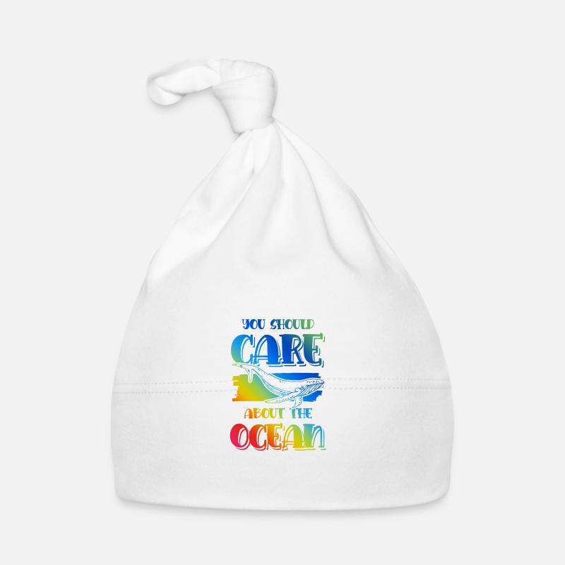 save the ocean spruch Baby Bio-Mütze