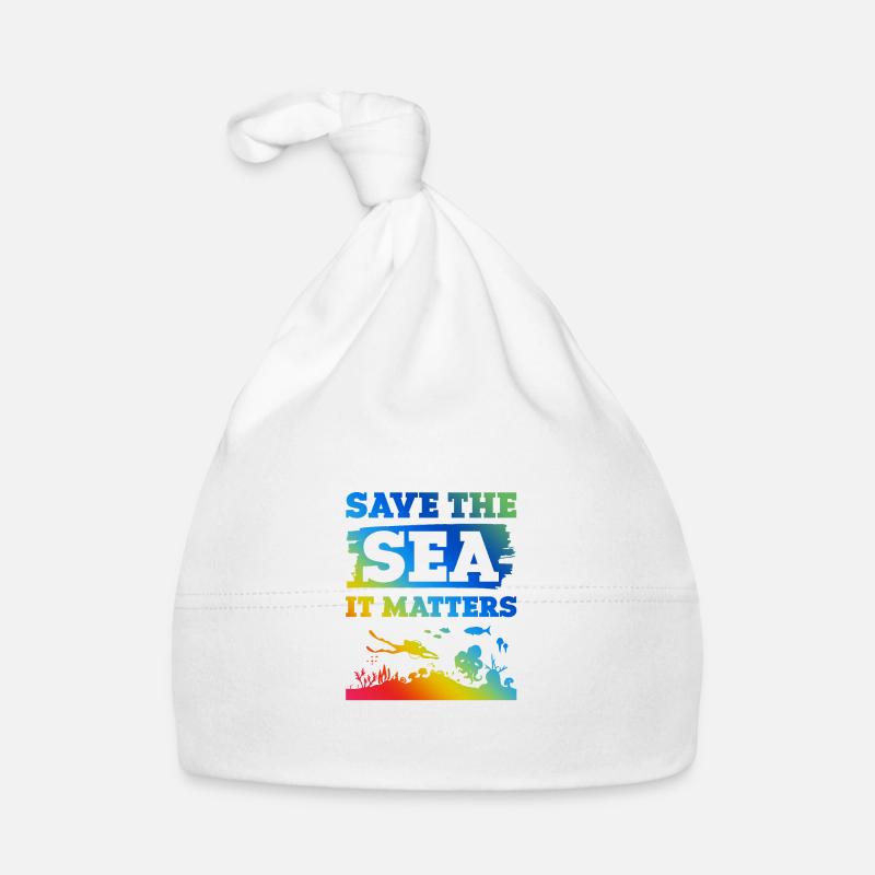 save the ocean spruch Baby Bio-Mütze