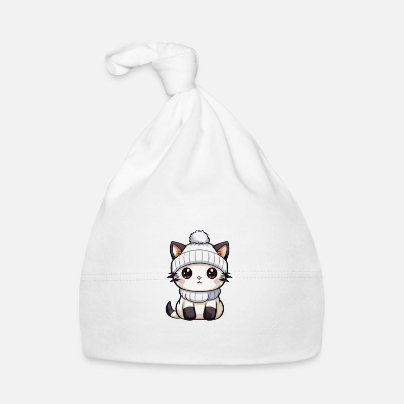 Cat Winter Comic Cute Organic Baby Cap