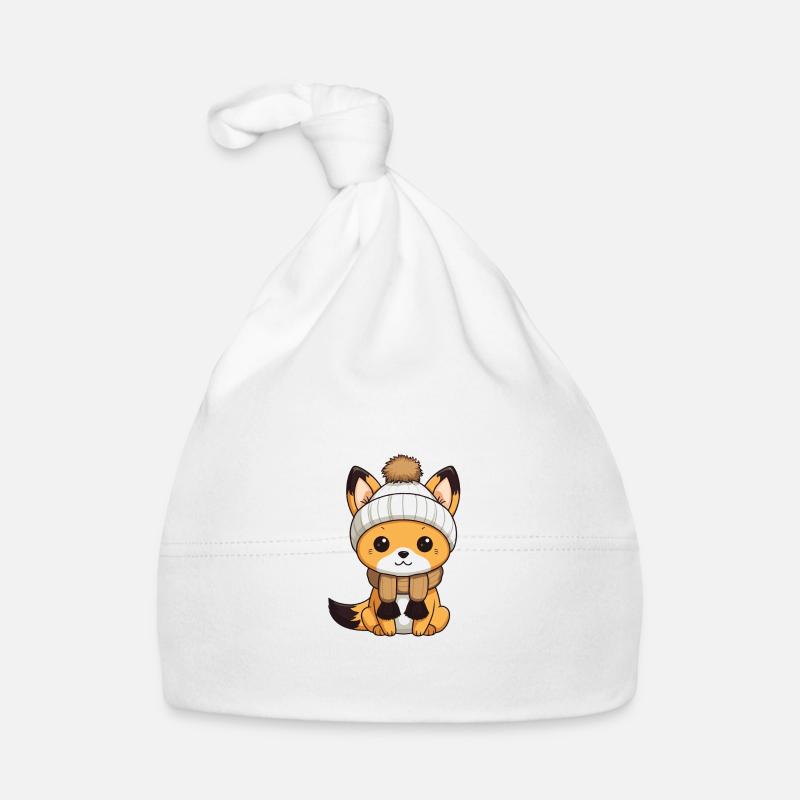 Fuchs Winter Tier Niedlich Comic Baby Bio-Mütze