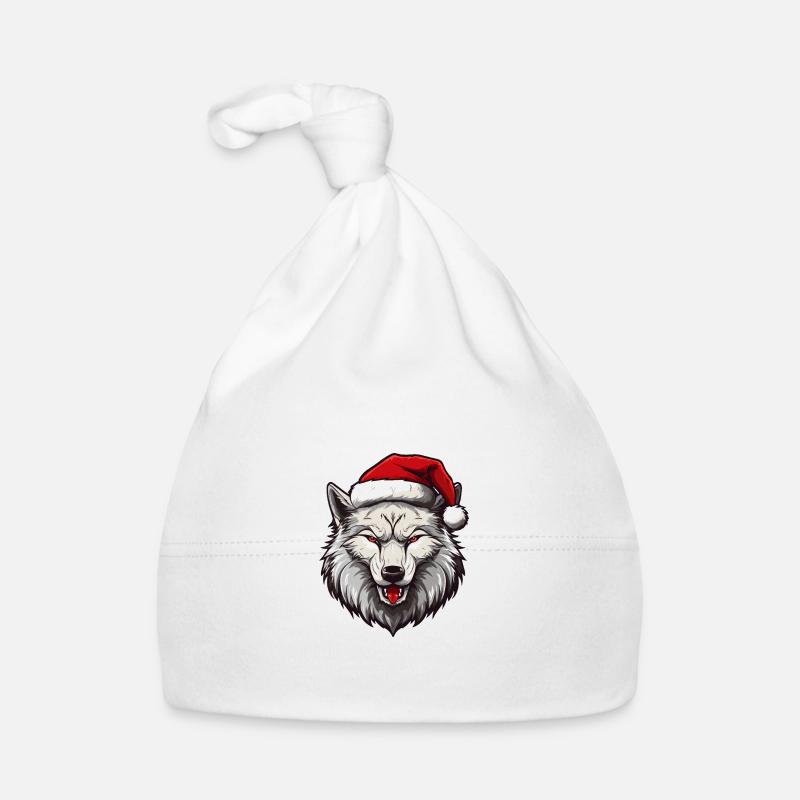 Wolf Kopf Weihnachten Xmas Baby Bio-Mütze