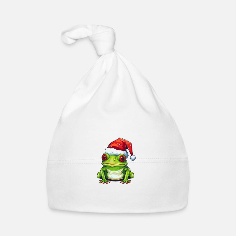 Frog Head Christmas Toad Xmas Organic Baby Cap