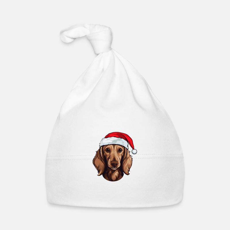 Teckel Chien Teckel Tête Noël Bonnet bio Bébé