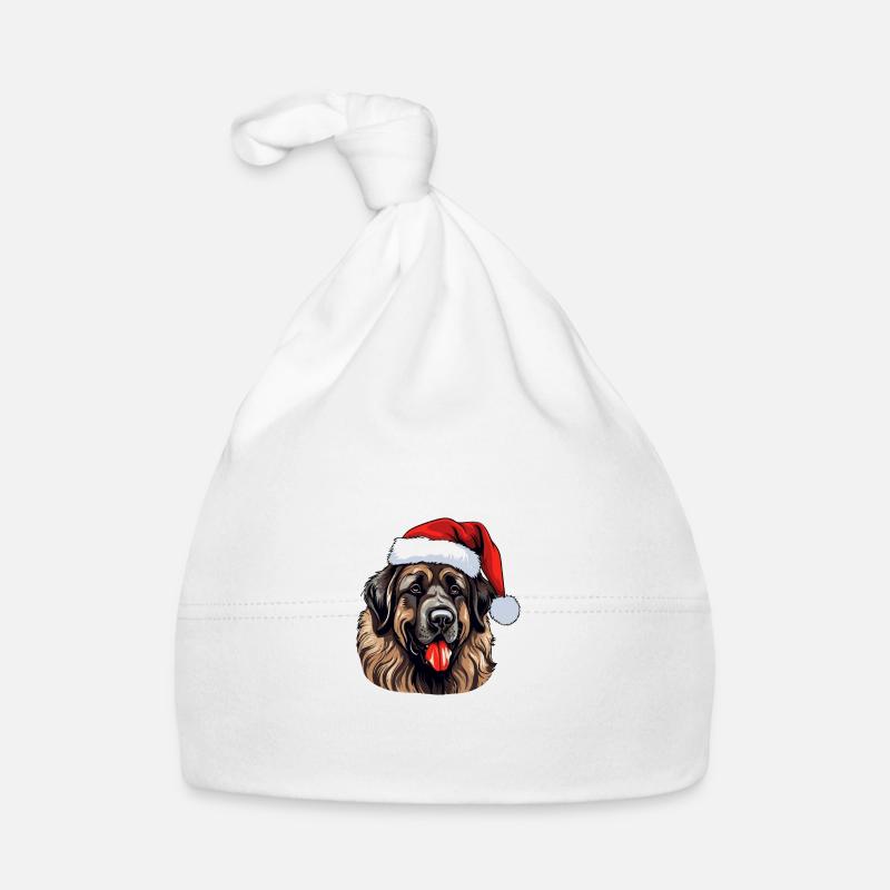 Leonberg Chien Tête de Noël Bonnet bio Bébé