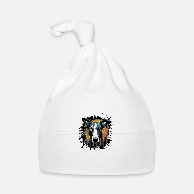 Greyhound Dog Portrait Organic Baby Cap