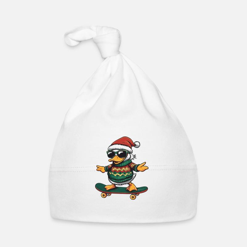 Duck Christmas Funny Organic Baby Cap