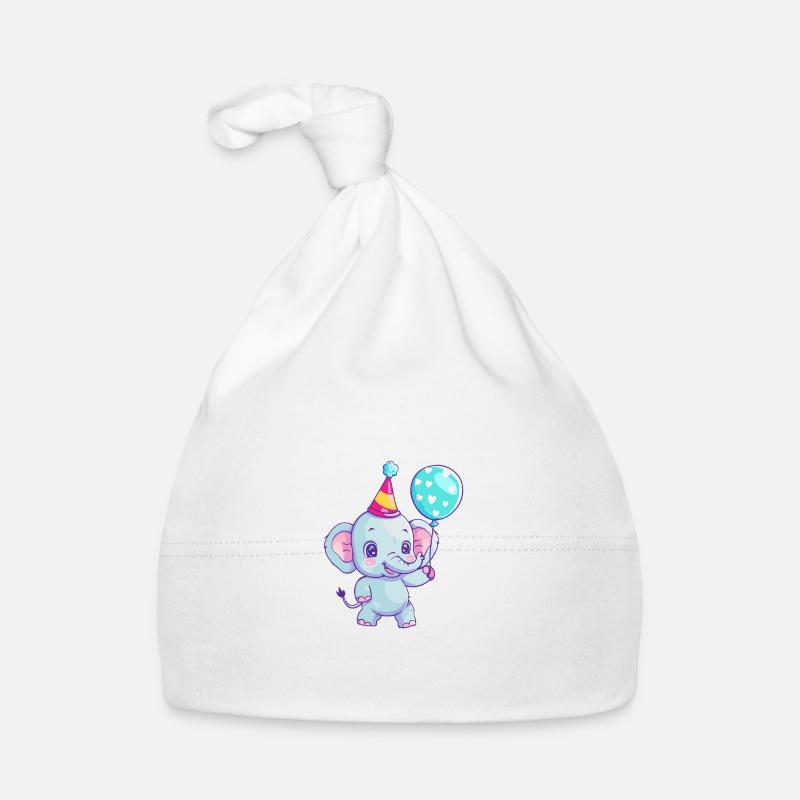 Éléphant Anniversaire Bébé Bonnet bio Bébé