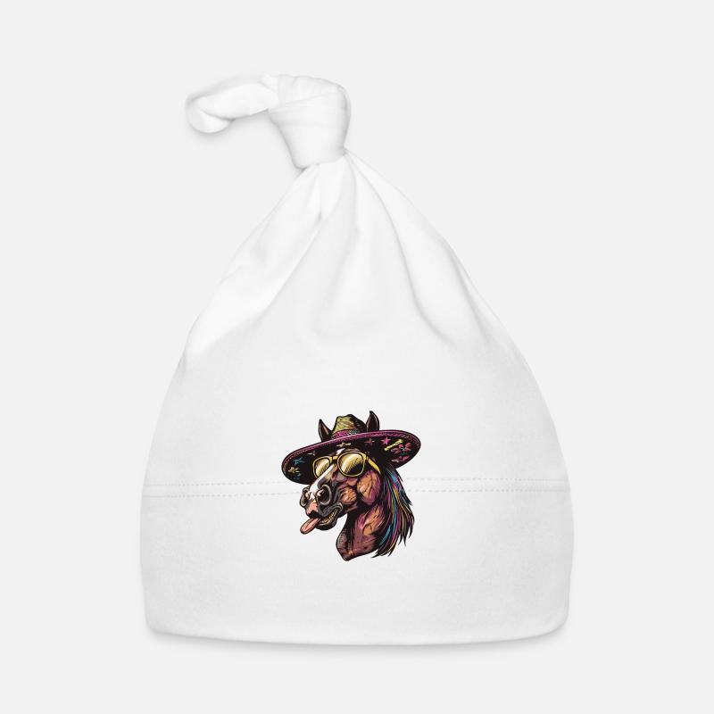 Cheval Drôle Sombrero Bonnet bio Bébé
