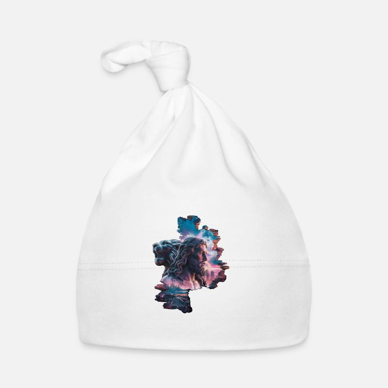 Jésus, le Lion de Judée - Lion de Juda - Bonnet bio Bébé - blanc