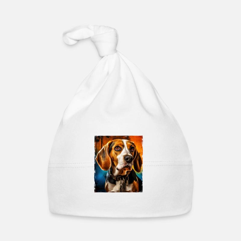 Portrait de chien beagle Bonnet bio Bébé