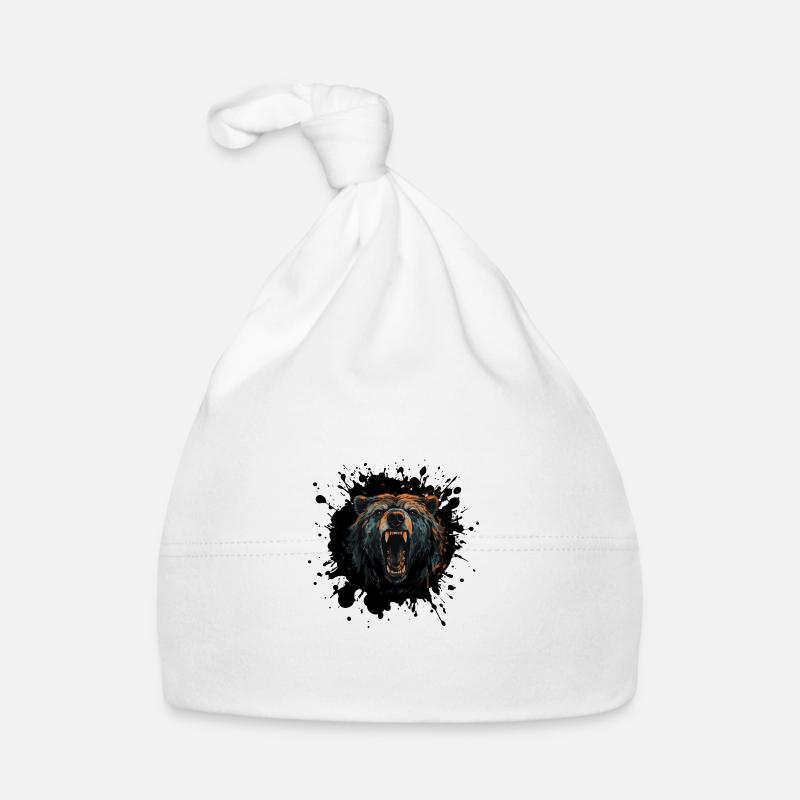 Bear Portrait Grizzly Organic Baby Cap