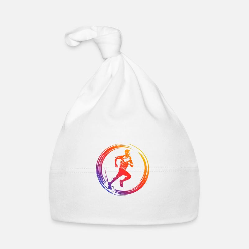 Running Marathon Silhouette Bunt Baby Bio-Mütze