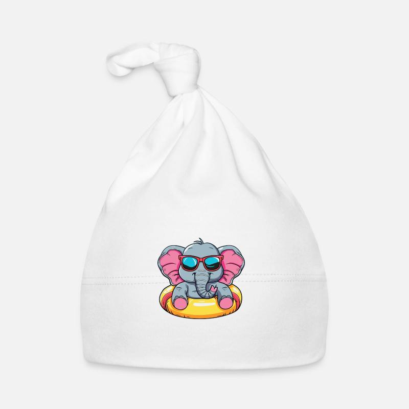 Elephant Summer Comic Organic Baby Cap