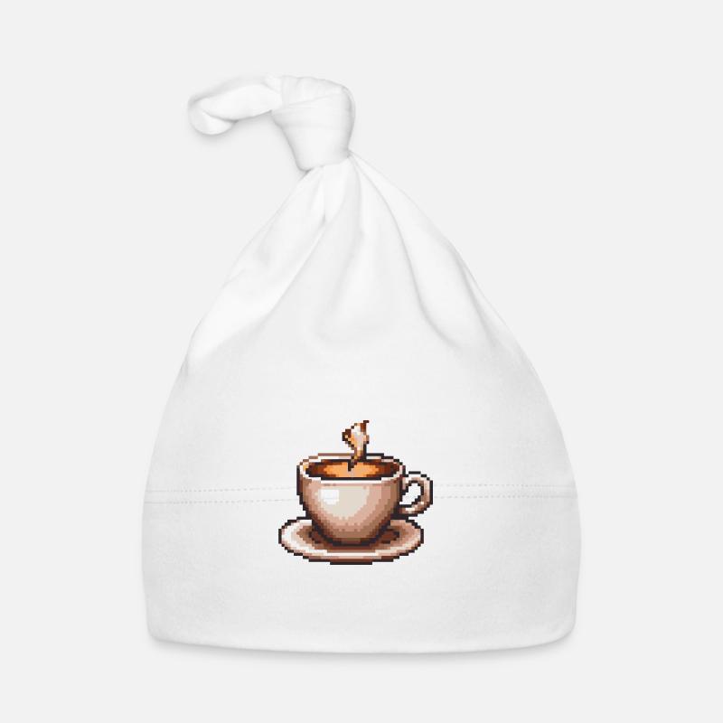 Kaffee Pixel Gamer Baby Bio-Mütze