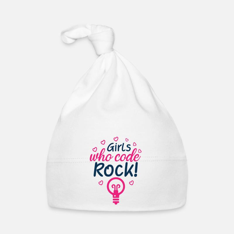 girls who code rock 01 - Organic Baby Cap - white
