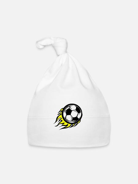 Fussball Symbol Feuer - Baby Bio-Mütze - Weiß - Vorne