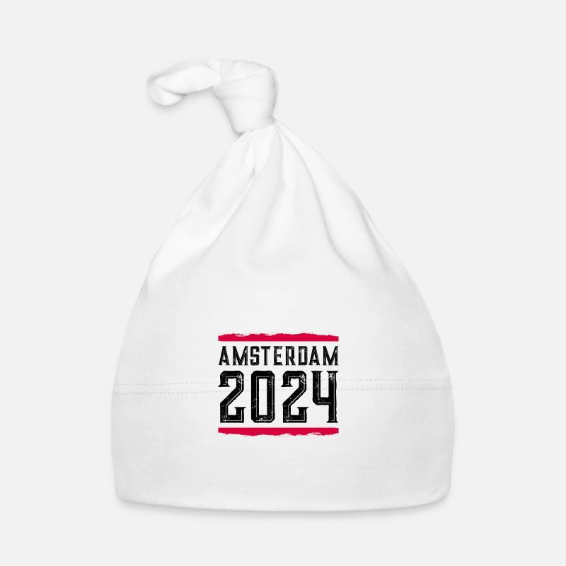 Amsterdam 2024 - Bonnet bio Bébé - blanc
