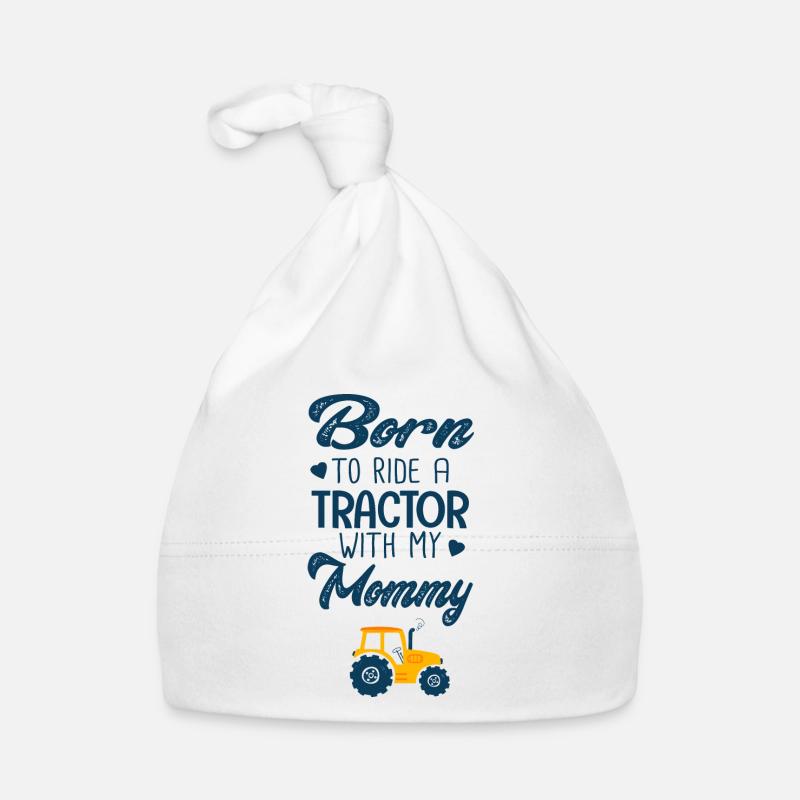 Born to drive a tractor with mom Organic Baby Cap