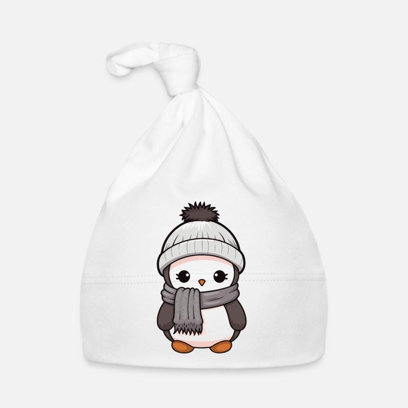 Pingouin d’hiver Animal bébé bande dessinée Bonnet bio Bébé