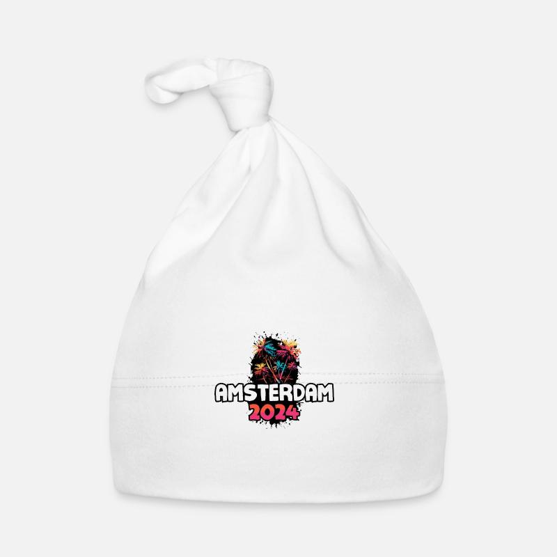 Voyage de vacances à Amsterdam 2024 coloré Bonnet bio Bébé