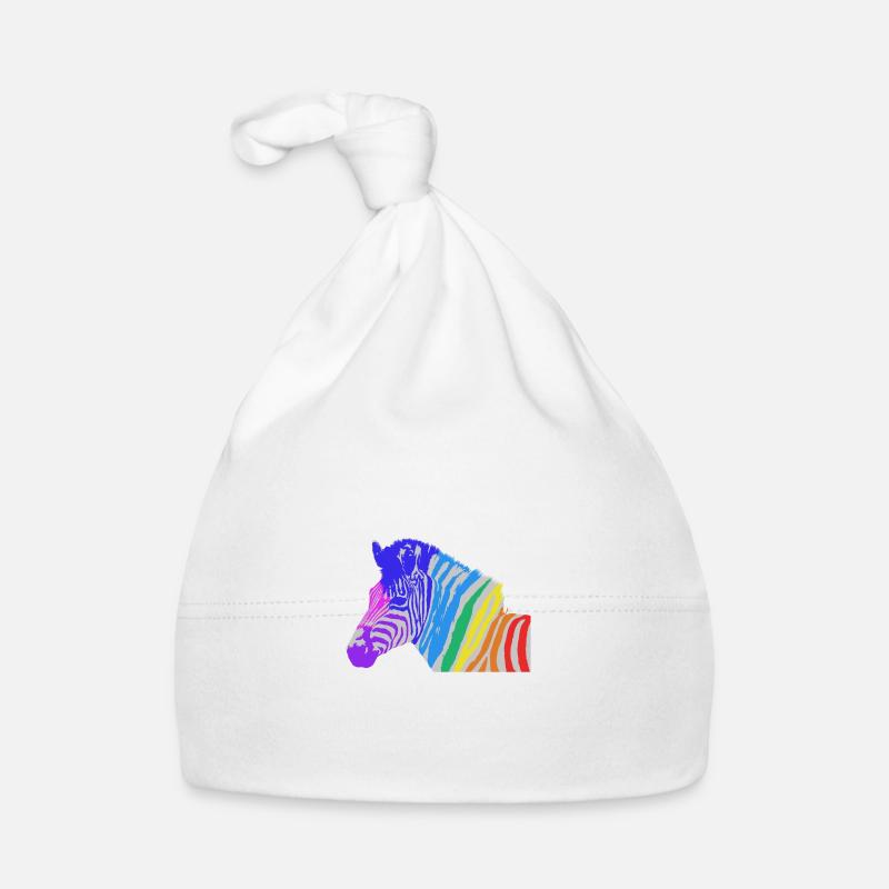 zebra - Organic Baby Cap - white