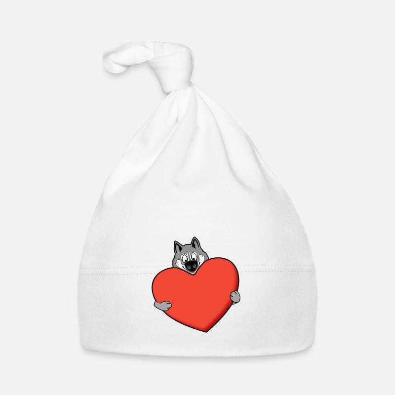 Husky mit herz Baby Bio-Mütze