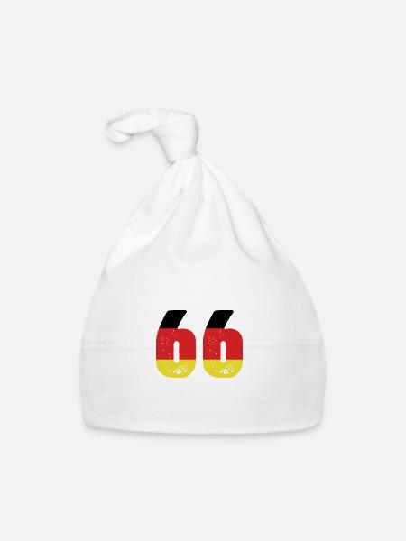 66 Numéro Jersey Allemagne - Bonnet bio Bébé - blanc - Devant