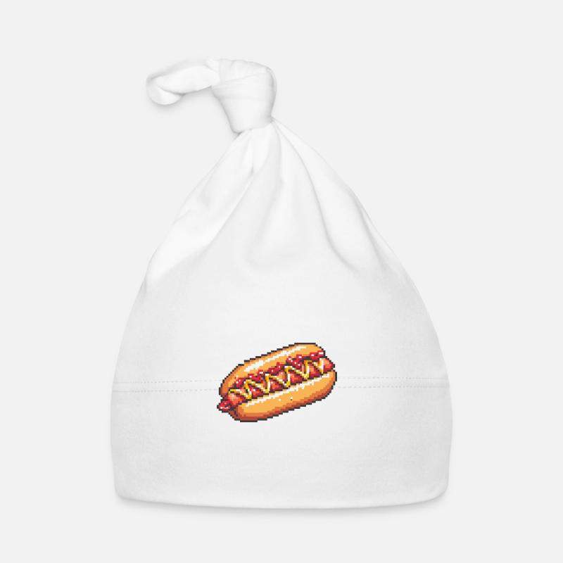 Hotdog Pixel Gamer Organic Baby Cap