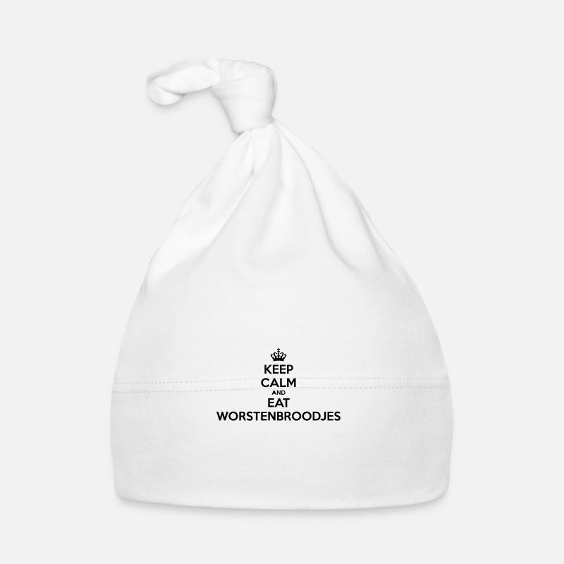 DUTCH KEEP CALM AND EAT SAUSAGE ROLLS BLACK Organic Baby Cap