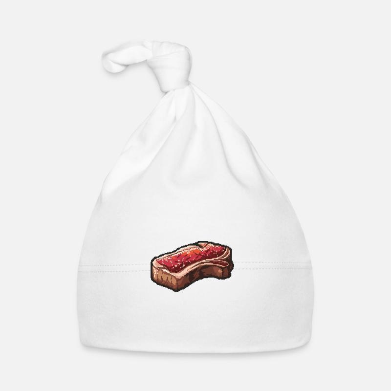 Steak Filet Pixel Gamer Baby Bio-Mütze