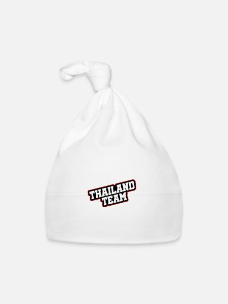 Thailand Team - Organic Baby Cap - white - Front