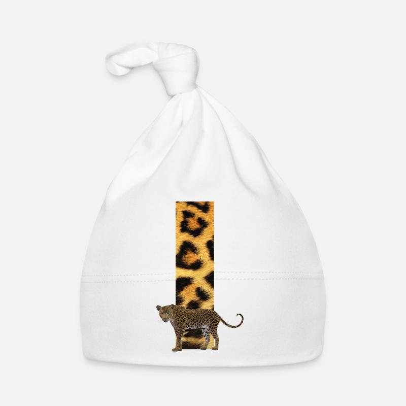 leopard i - Baby Bio-Mütze - Weiß