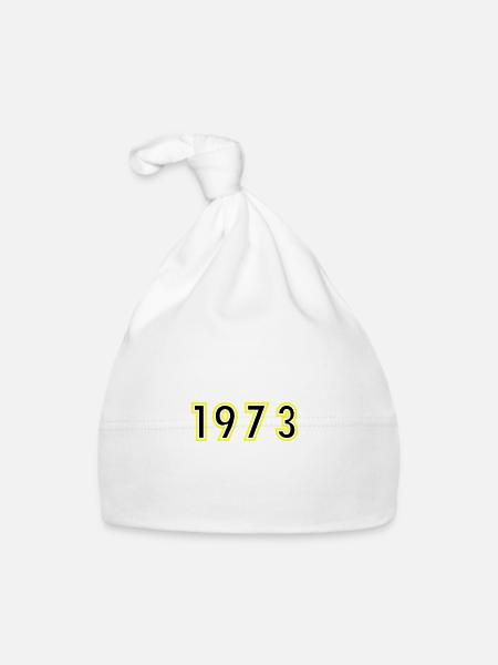 1973 Année Anniversaire - Bonnet bio Bébé - blanc - Devant