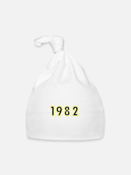 1982 Jahr Geburtstag - Baby Bio-Mütze - Weiß - Vorne