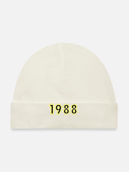 1988 Year Birthday - Organic Baby Cap - white - Front