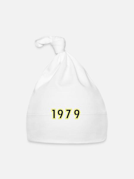 1979 Year Birthday - Organic Baby Cap - white - Front