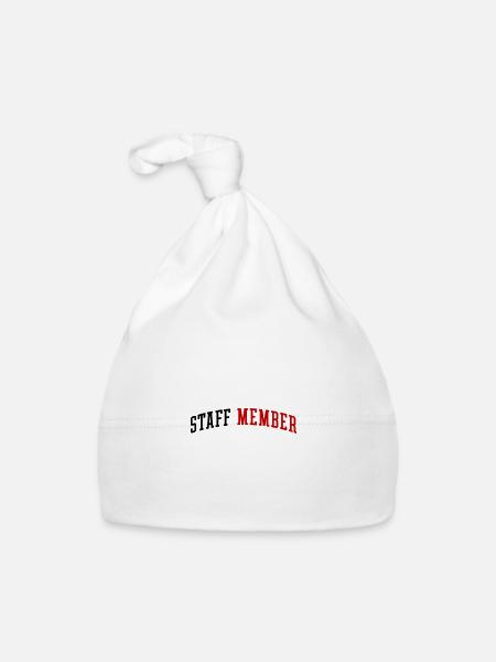 Staff Member - Organic Baby Cap - white - Front