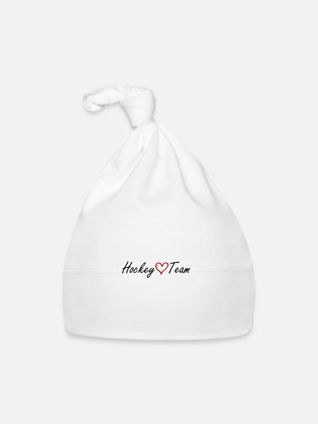 Hockey Team Heart - Organic Baby Cap - white - Front
