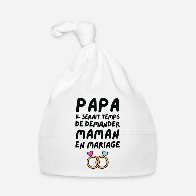 Papa demande en mariage maman Bonnet bio Bébé