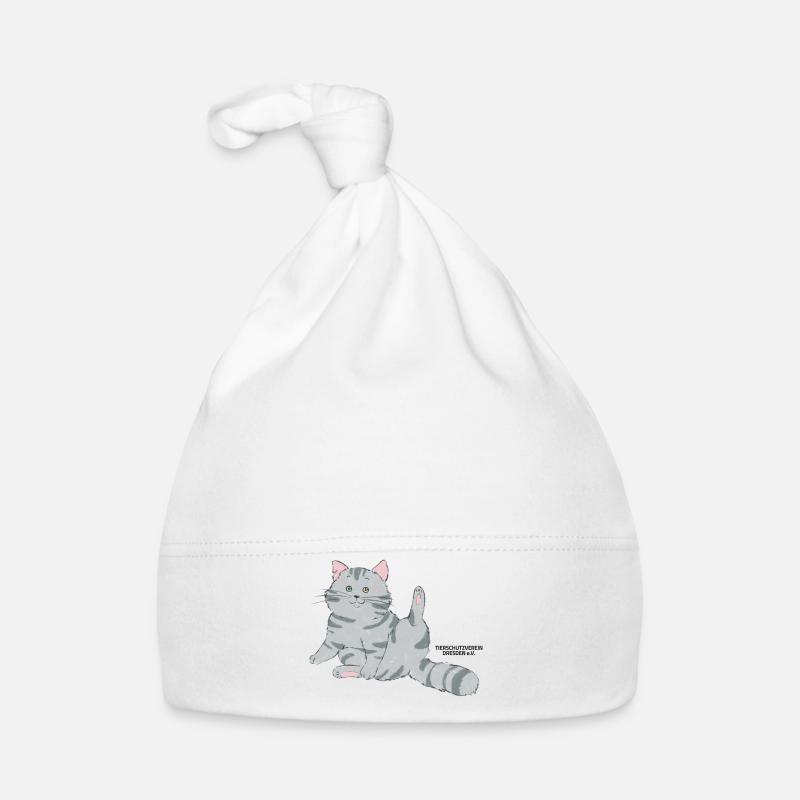 🐾 Grau getigerte Katze🐱 Baby Bio-Mütze