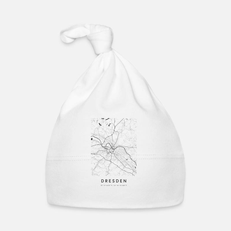 Dresden Map City Map Street Map Elbe Organic Baby Cap