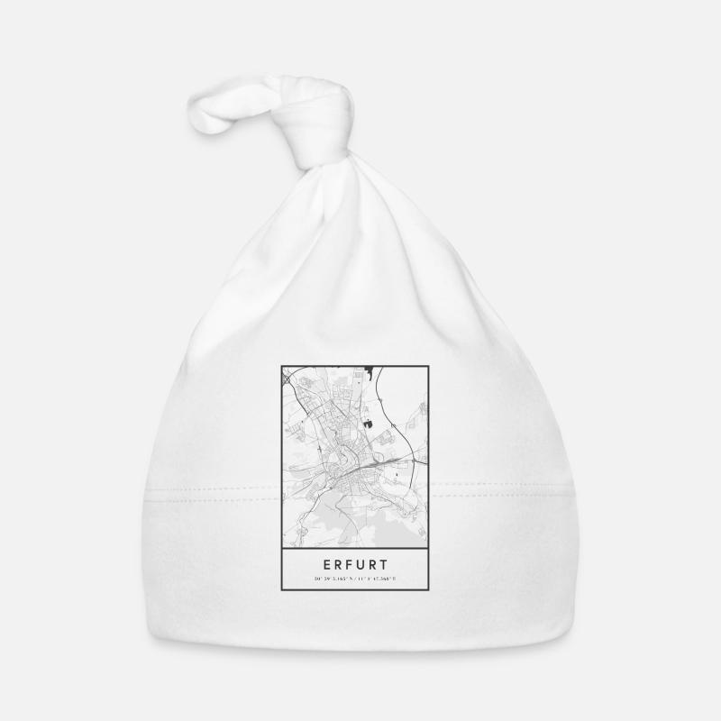 Erfurt Thuringia map city map city map map Organic Baby Cap
