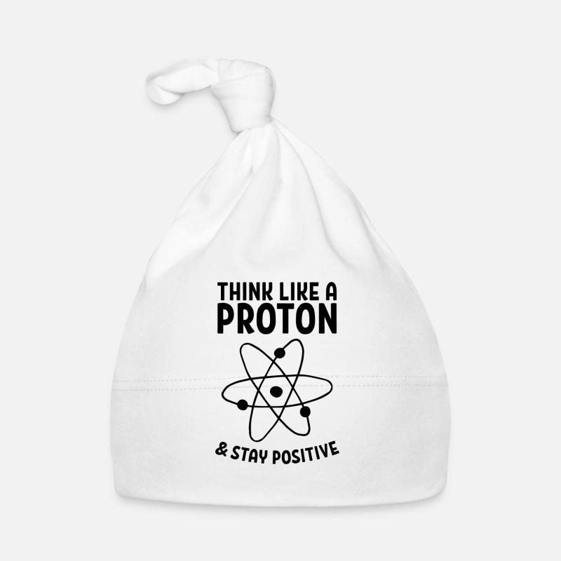 Think like a proton & stay cadeau positif - Bonnet bio Bébé - blanc